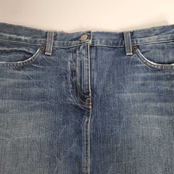J Crew Skirt Womens 2 Denim Jean A-line Short Cut Off Bottoms Blue Zipper - Picture 2 of 4